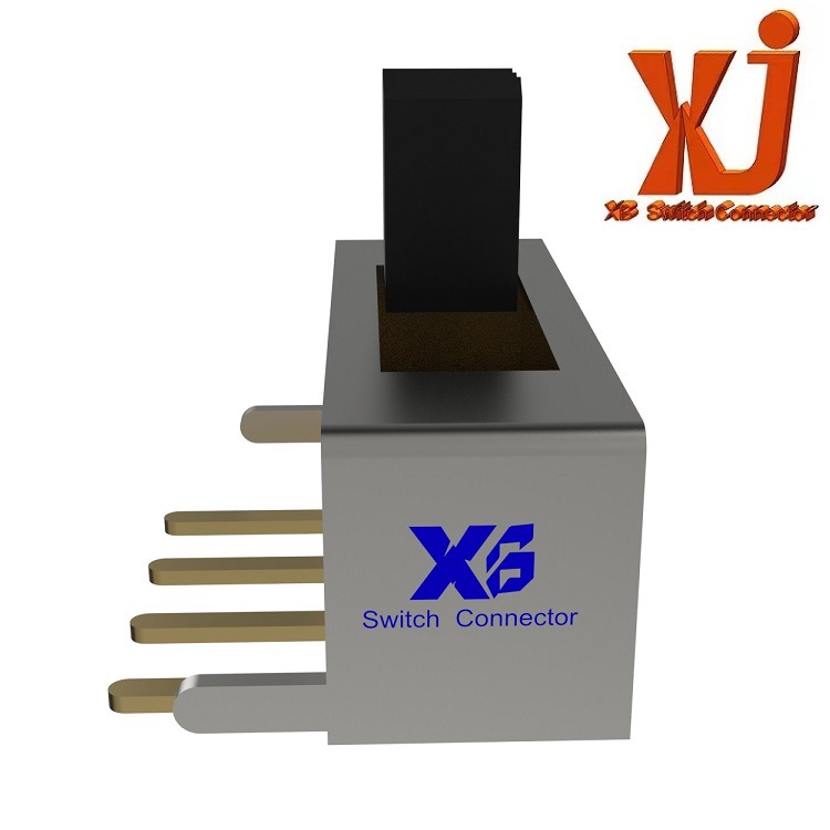 供应现货1极3位拨码开关 耐温滑动开关 弯脚3档拨动开关行程3.2mm