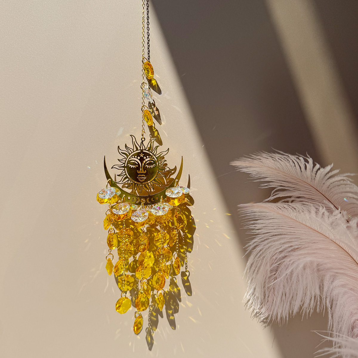 90g Weight Suncatcher, Wind Chime Home Textiles & Decor Type 1 Piece Quantity Housewarming, Graduation, Birthday Occasion Crystal Material Sun Pattern Simple Style Style Simple Style Sun Crystal Suncatcher Wind Chime Wall Art 11