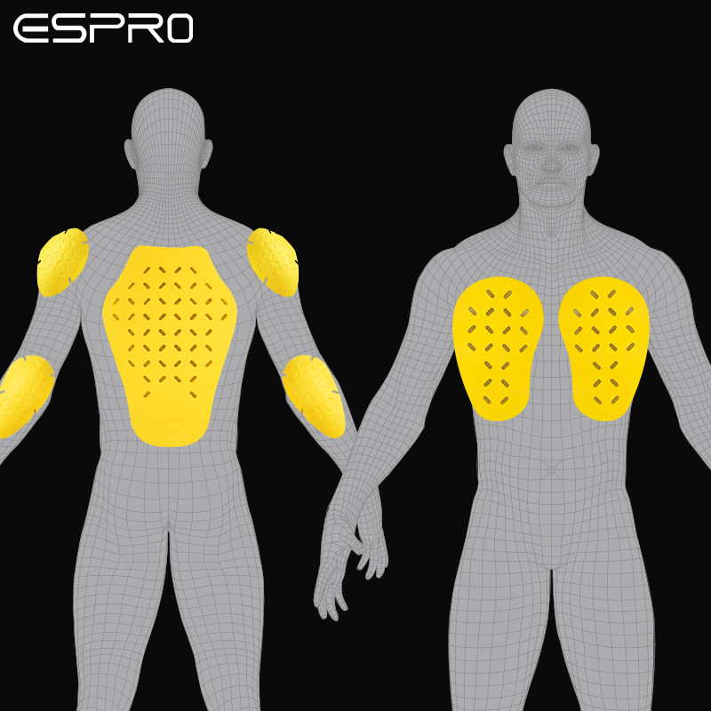 Motorpak met geïntegreerde bescherming: schokabsorptie, anti-val rugbeschermer, schouderbeschermer, borstbeschermer, elleboogbeschermer_voghion.com