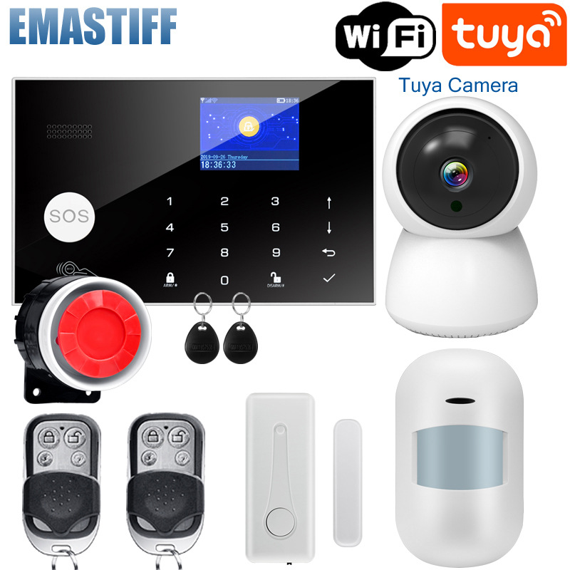 多语言涂鸦GSM报警主机家用安全涂鸦APP防盗报警系统短信电话报警