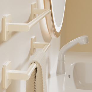 Cream style towel rack bathroom punch-free storage rack bathroom rack toilet toilet single bar towel bar