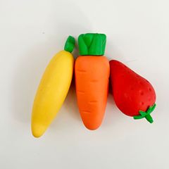 Giant Fruit Eraser Student Creative Stationery Cartoon Cute Strawberry Carrot Dust-Free Eraser Cleans Well