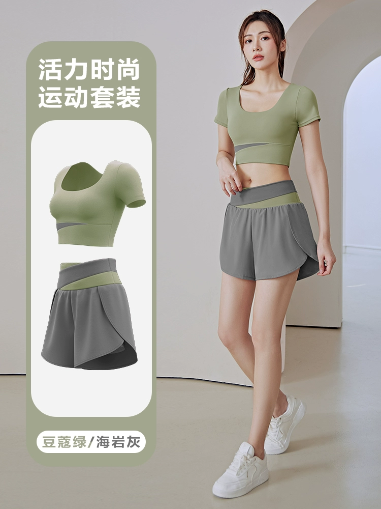 Летняя одежда для йоги, спортивный комплект для тренировки в зале, для бега, плюс-сайз
