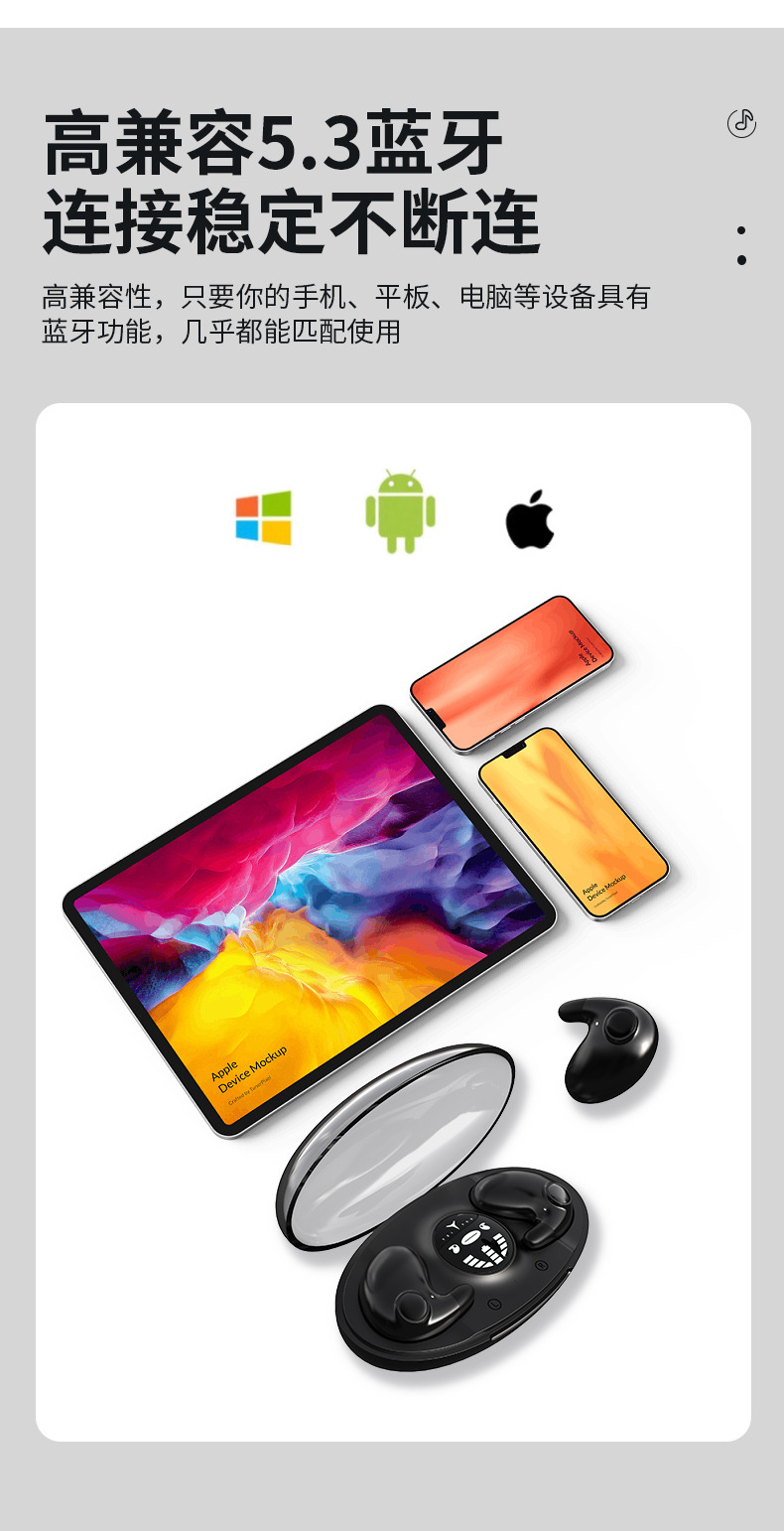 Cross-border private model MD538 wireless Bluetooth headphones sleep in-ear style X55 bestseller painless, direct supply from domestic factory pic 18