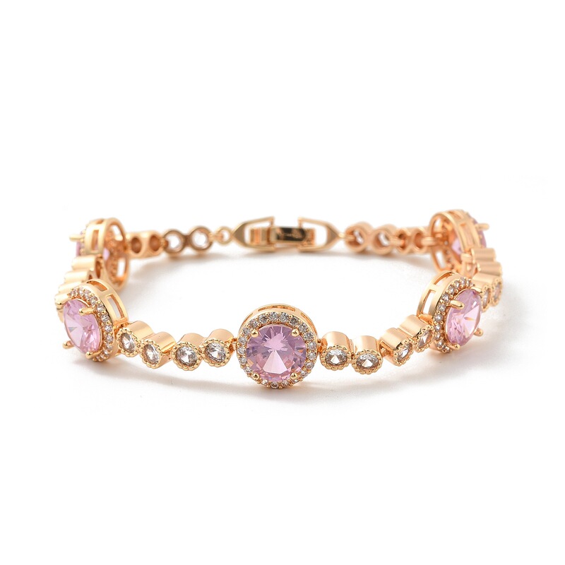 Light Luxury Flat Round Brass Bracelet for Women, Micro-Inlaid Zircon Versatile Simple Chain-Style Jewelry Accessory Bracelet