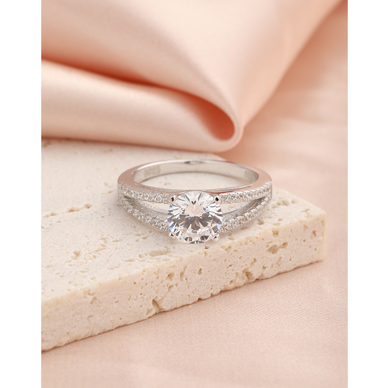 925 zircon de plata esterlina 1 quilate anillo de diamante de simulación nicho de alta calidad anillo de bodas anillo de boda regalo de cumpleaños