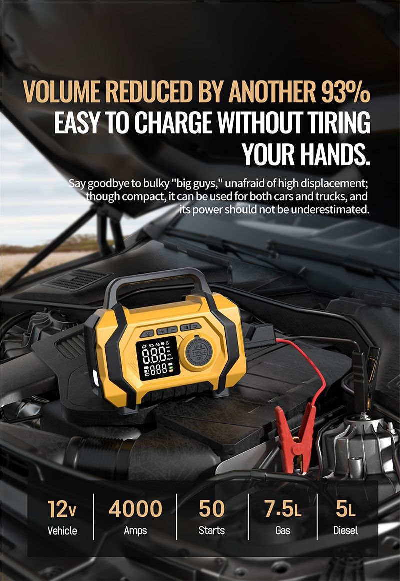 Emergency Start-Up Power Supply, Strong Start-Up Generator, Large-Capacity Vehicle-Mounted All-In-One Unit, Emergency Ignition, Power Supply, and Air Pump
