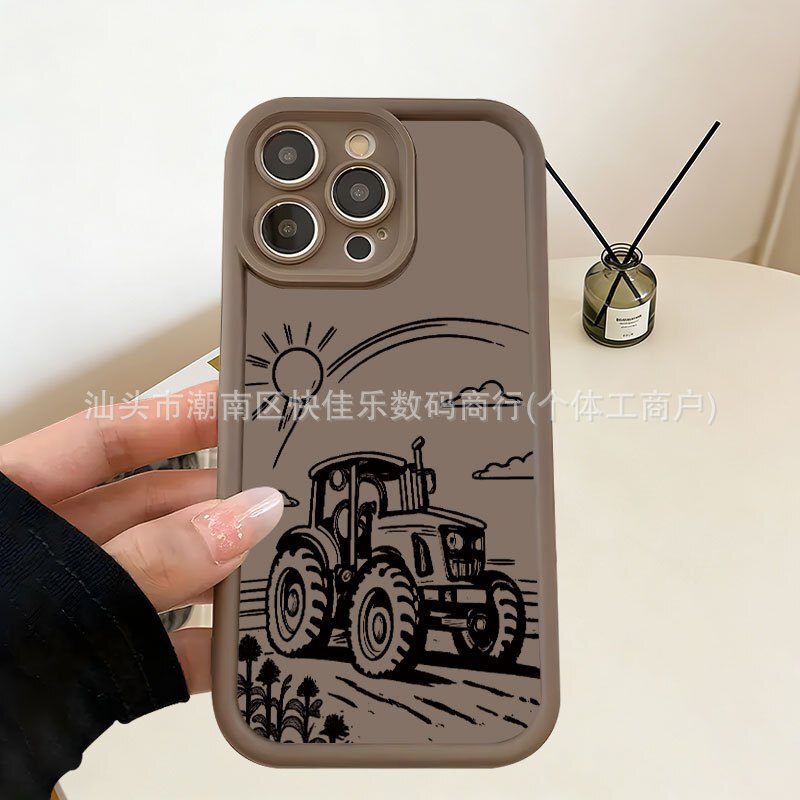 Sunset Car Is Suitable for Iphone17/16Promax Apple 11/12/13/14/15Pro High Bamboo Phone Case