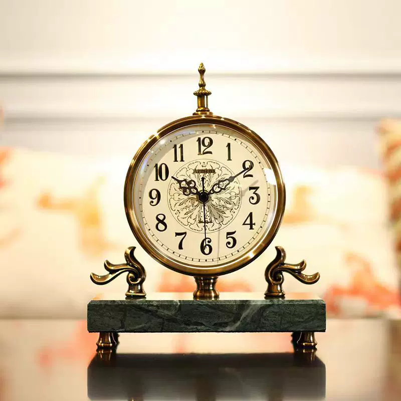欧式复古创意台式座钟摆件家用客厅表盘桌面钟表简约美式轻奢