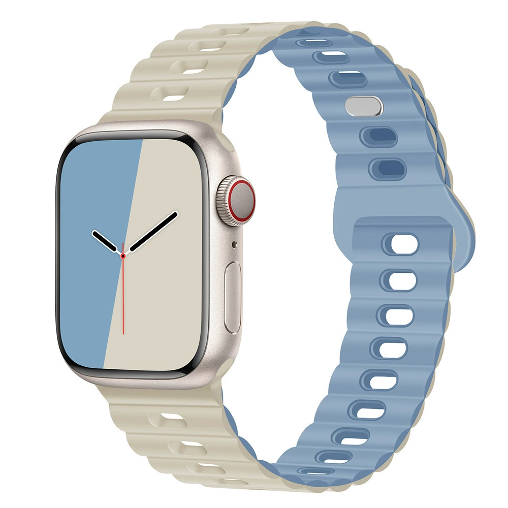 Apple, силиконовый браслет для часов, двухцветные дышащие спортивные часы