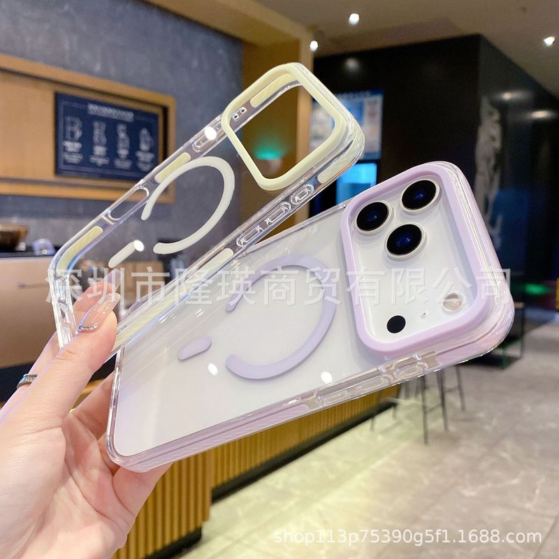 适用苹果17双色亚克力2.0磁吸iPhone17PROMAX透明手机壳17PRO果冻|undefined