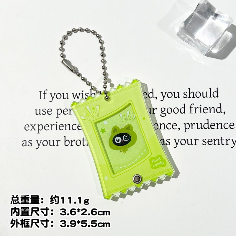 インキャンディー 1.0inch フォトフレームキーホルダーアクリルスライドスター愛好家ビッグヘッドフォトカードバッグ収納ペンダント|undefined