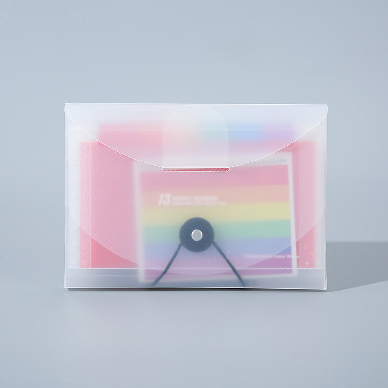 13 caja mini bolsa de órgano arco iris A6 portabilletes de disco de cuerdas de datos de factura bolsa de almacenamiento
