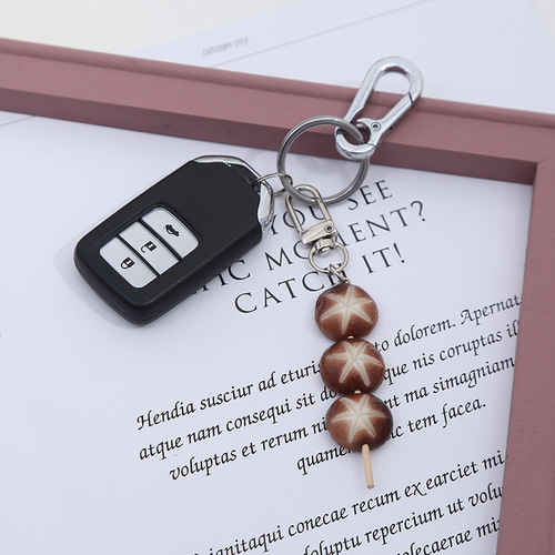 Simulated Oden mushroom string keychain, simulated mushroom model ornaments, fun food door buckle hangings wholesale