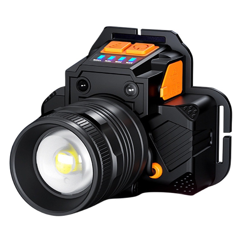 Linterna de inducción ligera fuerte transfronteriza Linterna de iluminación al aire libre montada en la cabeza de Emergencia integrada de carga USB