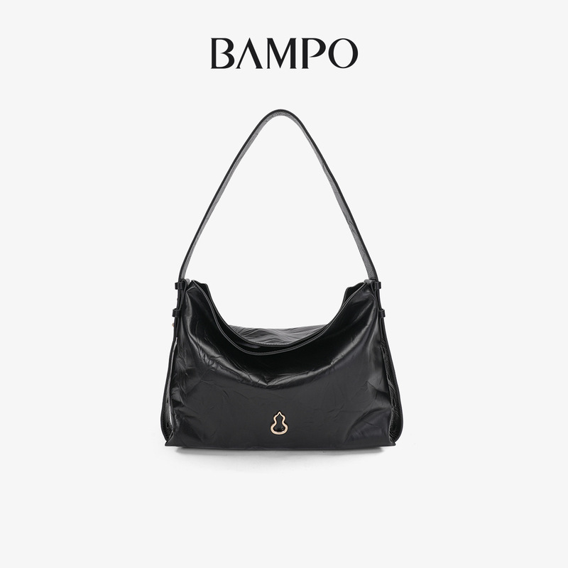 BAMPO ハーフスロープ マイクロバッグ Mサイズ 牛革 トートバッグ 通勤 クロスボディ ホーボーバッグ|undefined