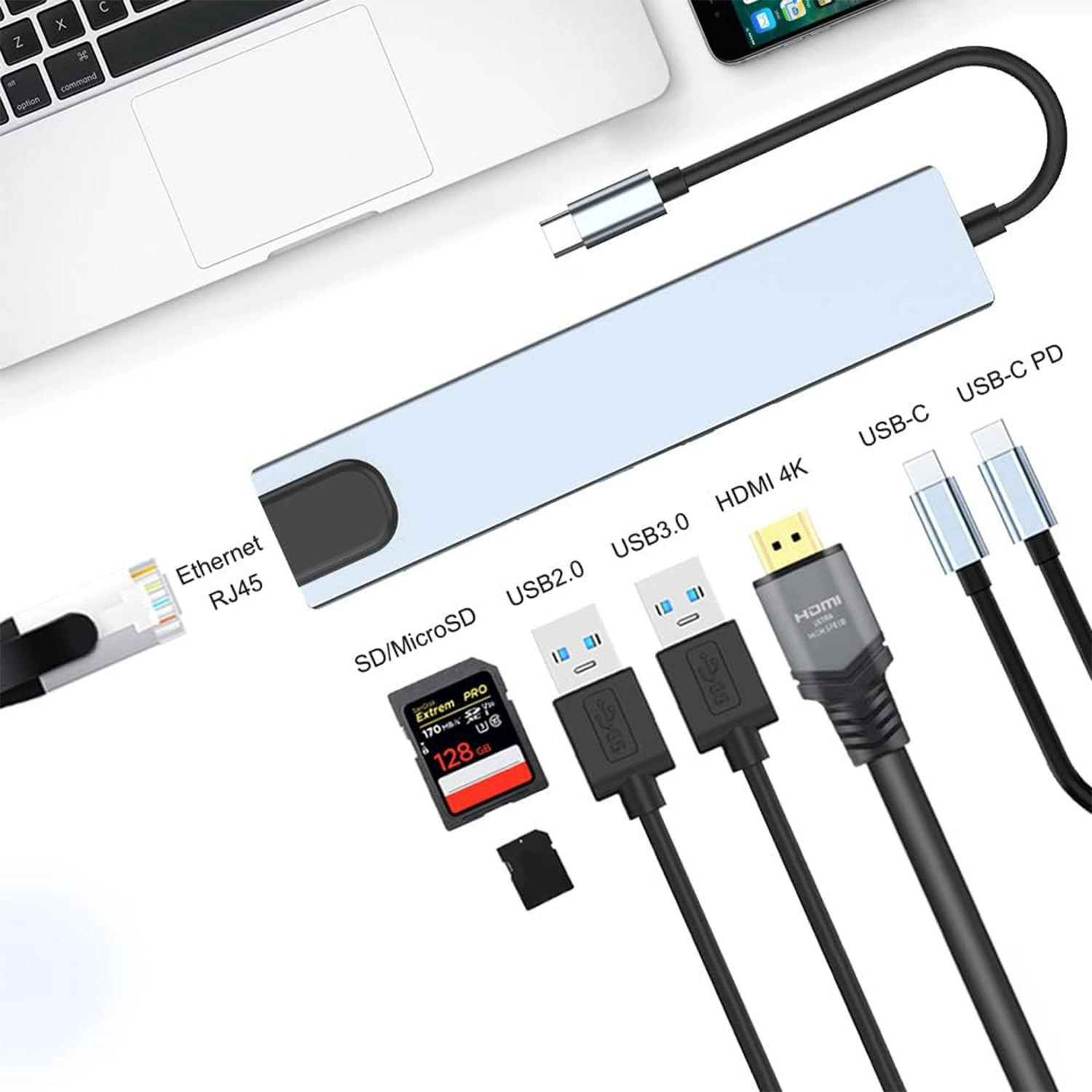 Cross-border Bayi-One Extension Type-C Turcker HDMI notebook multi-function USB HUB extension