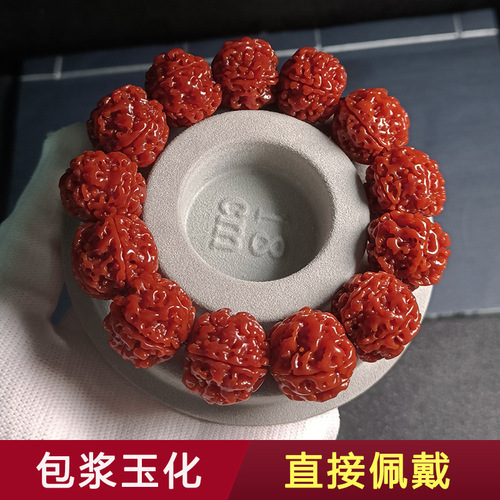 Nepalese machine-brushed Vajra Bodhi root bracelets with fleshy patterns, single-circle cultural toys, hand-held Buddhist beads, men's and women's bracelets wholesale