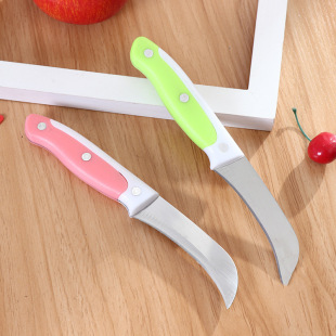 Colorful plastic handle three-nail stainless steel fruit machete household Fruit banana peeler pineapple machete goods wholesale