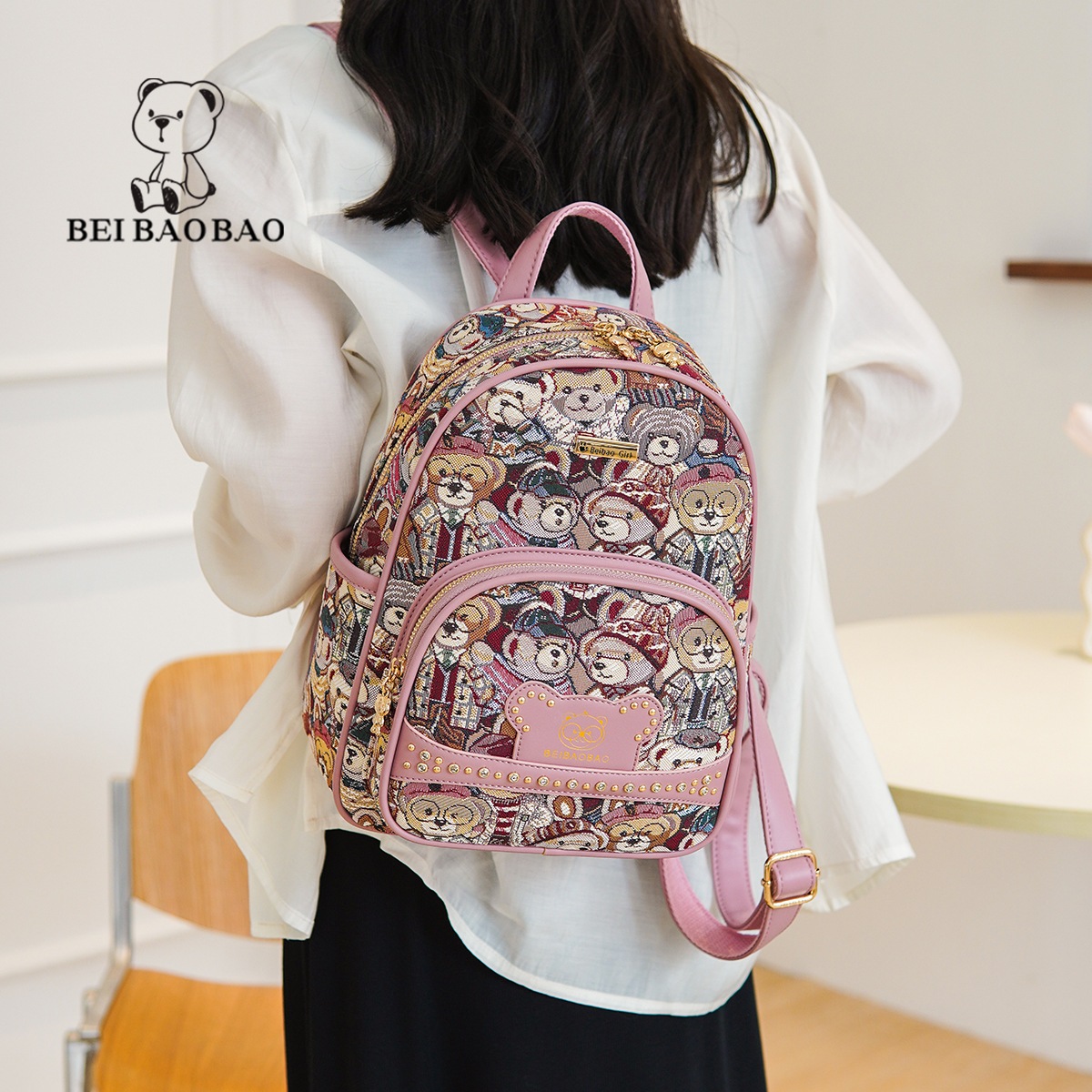backpack women 2024 new fashion women's bag niche canvas bag casual small schoolbag_voghion.com