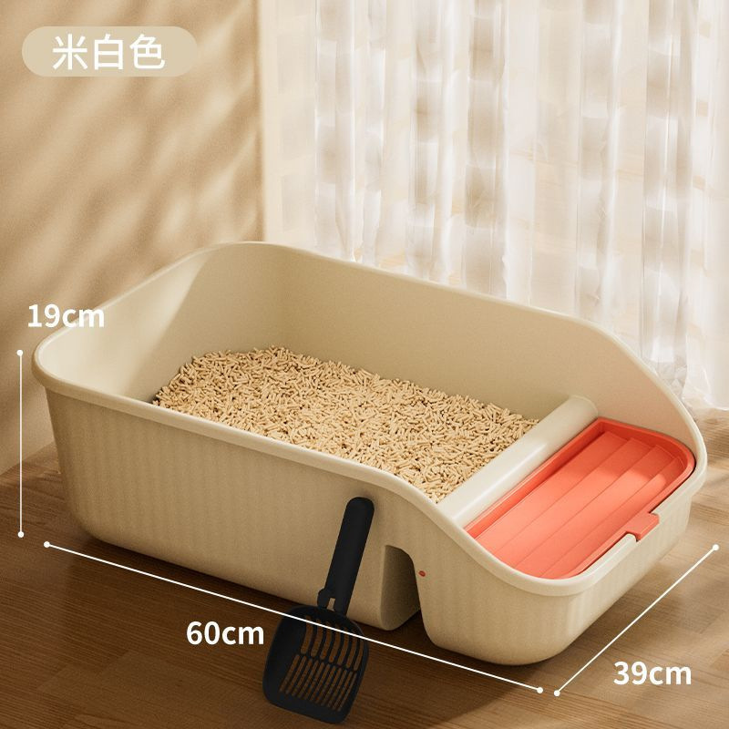 Lavabo de arena para gatos de gran tamaño semi-cerrado anti-sacar inodoro para gatos extragrande caja de arena para gatos abierta suministros para mascotas al por mayor