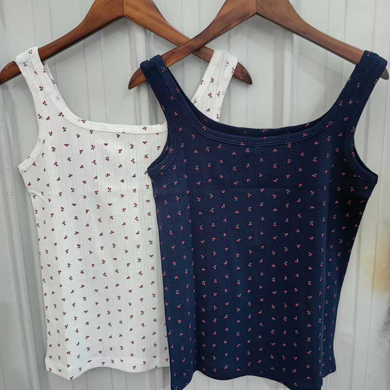 2026 Spring and Summer New Women's Jacquard Ribbed Sleeveless Vest Camisole T-Shirt Base Shirt 484228/484227