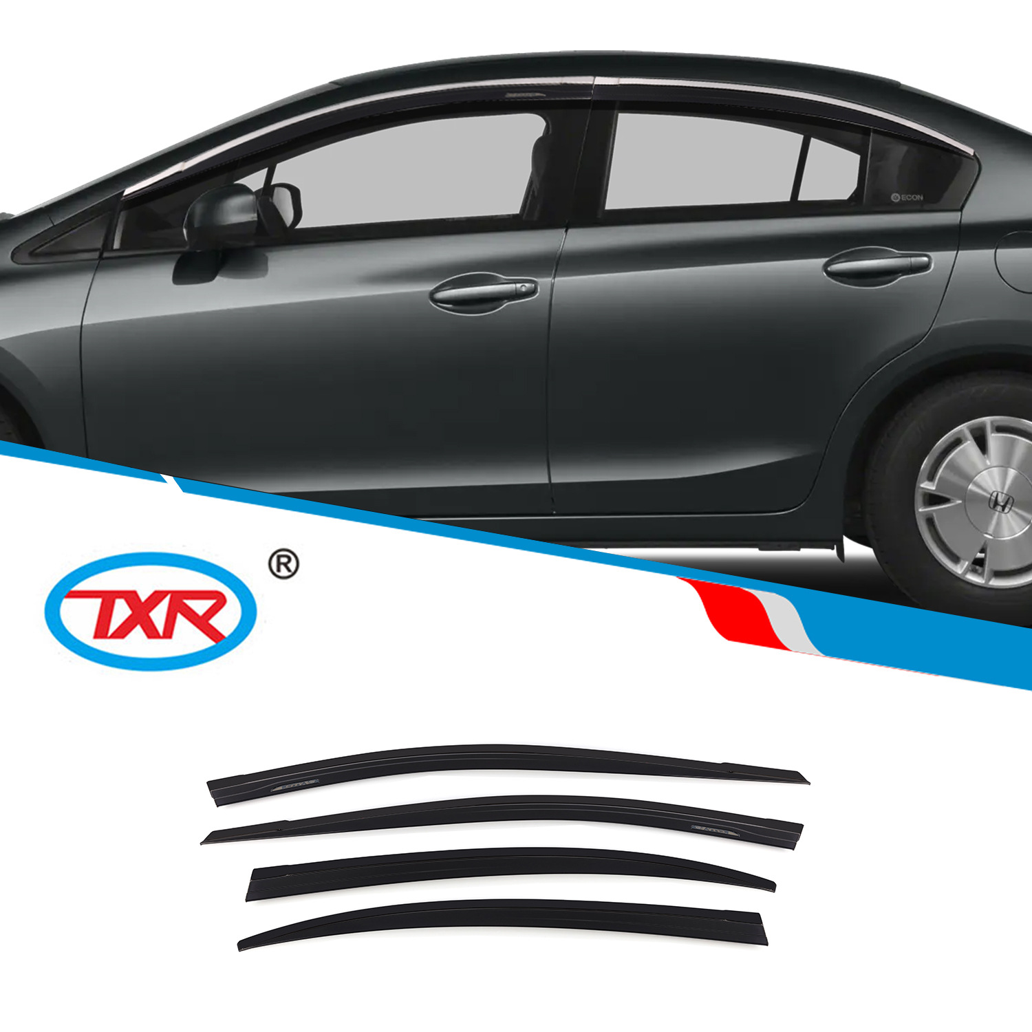 Adecuado para Honda Civic Sunwear, ventana, protector de lluvia, ceja de lluvia, Honda civic Window Deflector