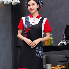 東北碎花布民族風土家火鍋飯店餐廳農家樂圍裙服務員工作掛脖圍腰