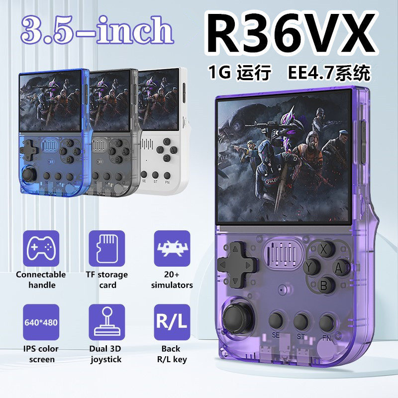 外贸新品R36VX开源掌上游戏机PSP游戏机开源掌机复古高清IPS屏3D|undefined