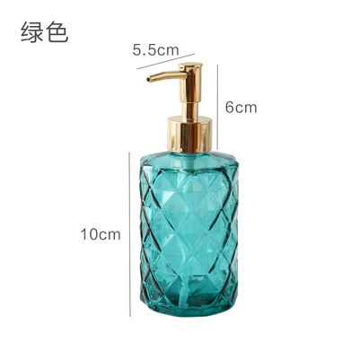 Presione la botella del desinfectante de la mano textura creativa de la vendimia Botella de cristal Gel de ducha Champú loción sub-botella vacía