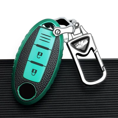 Qijun Qashqai Loulan Tiida Bluebird | Car key bag - nissan-d-smart-2-key-emerald-single-shell-upgrade-anti-lost-metal-buckle