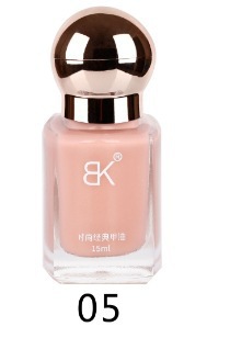BK nuevo esmalte de uñas de color sin hornear aceite duradero no pelable blindaje de gran capacidad color desnudo botella de tienda sólida 15ml