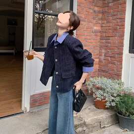 黑色假两件小香风短外套2025新款女春秋爆款高级感气质格纹上衣
