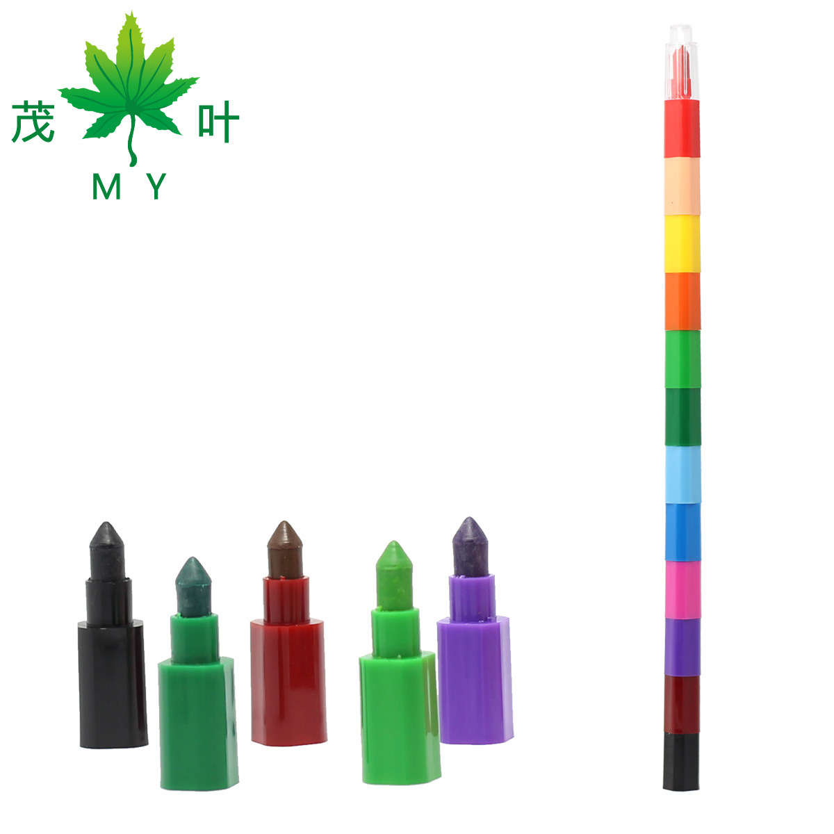 12 Rectangular Multi-Section Rainbow Crayons 587 Multi-Color Kidsren's Small Gift Brush Toys