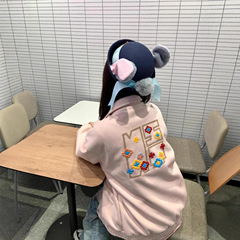 麂皮绒外套女2025新款开春季韩系甜妹学生穿搭刺绣薄款开衫小个子