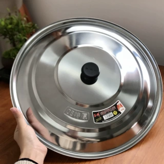 定制不锈钢锅盖家用大小号蒸炒锅盖加厚圆形炒菜平盖圆盖大锅盖