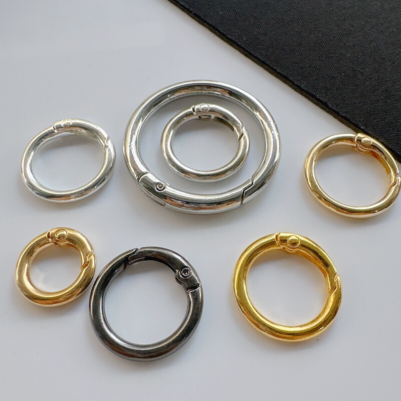 Spring Buckle Zinc Alloy Spring Ring Spring Buckle DIY Jewelry Round Hanging Buckle Key Ring Bag Pendant Key Chain
