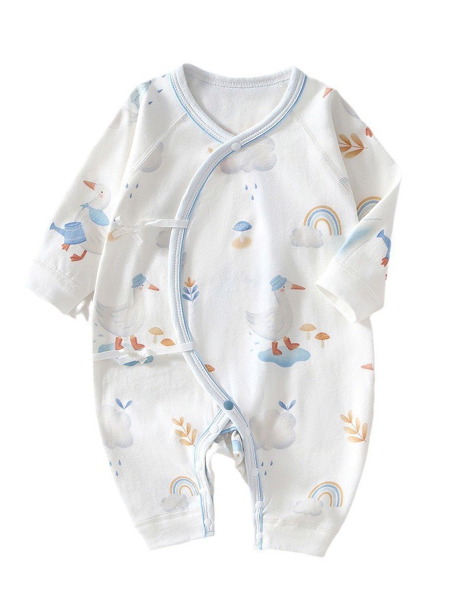 Ropa para bebés recién nacidos, pelele sin costuras de algodón puro, ropa estilo monje para bebés de primavera y otoño, mono para bebés