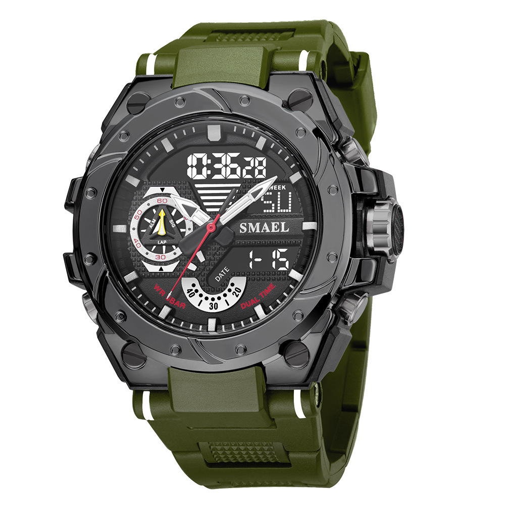 Reloj digital SMAEL 8060 para hombre, deportivo, multifuncional, de aleación, con esfera grande.