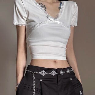 Punk Style Retro Metal Waist Chain Women's Ins Fashion Trendy Ethnic Style Waist Chain Carved Diamond Chain Thin Belt