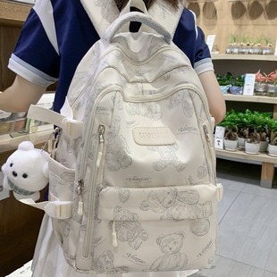 High-looking small fresh backpack girls' lightweight large capacity junior and senior high school student schoolbag trendy cool casual backpack