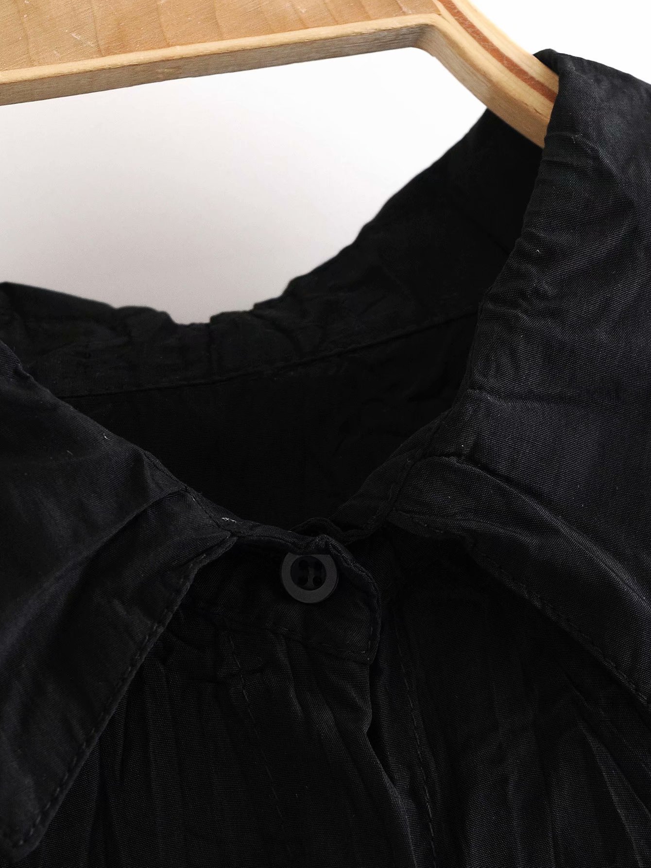 waist closure lapel long sleeve dress  NSAM23072