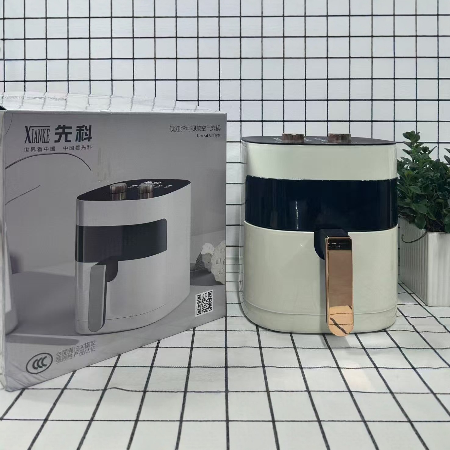 Xianke 8.5L Visual Air Fryer Multi-Functional Household Large-Capacity French Fries Machine New Electric Fryer Event Gift