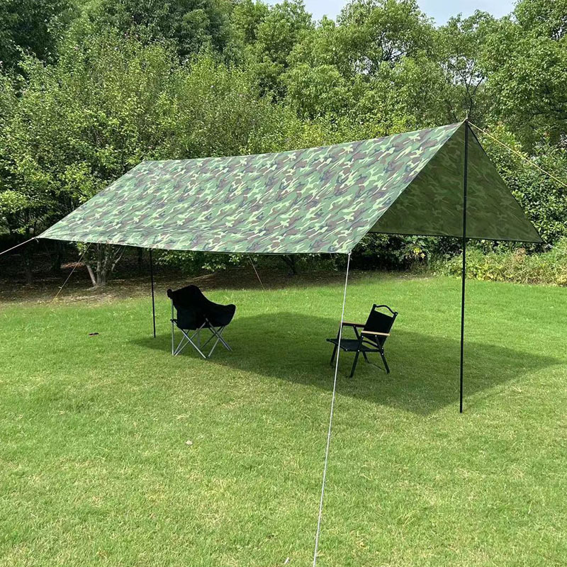 Camouflage canopy, rainproof multifunctional sunshade tent, outdoor ground cloth, essential for travel, convenient foldable canopy for outdoor use