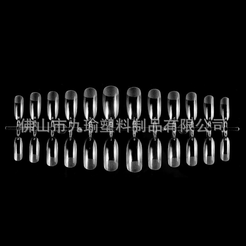 JP006 - 3 medio esmerizado largo cabeza de uñas desgaste extensión de uñas parche de tamaño completo 24 piezas / placa más tamaño opcional