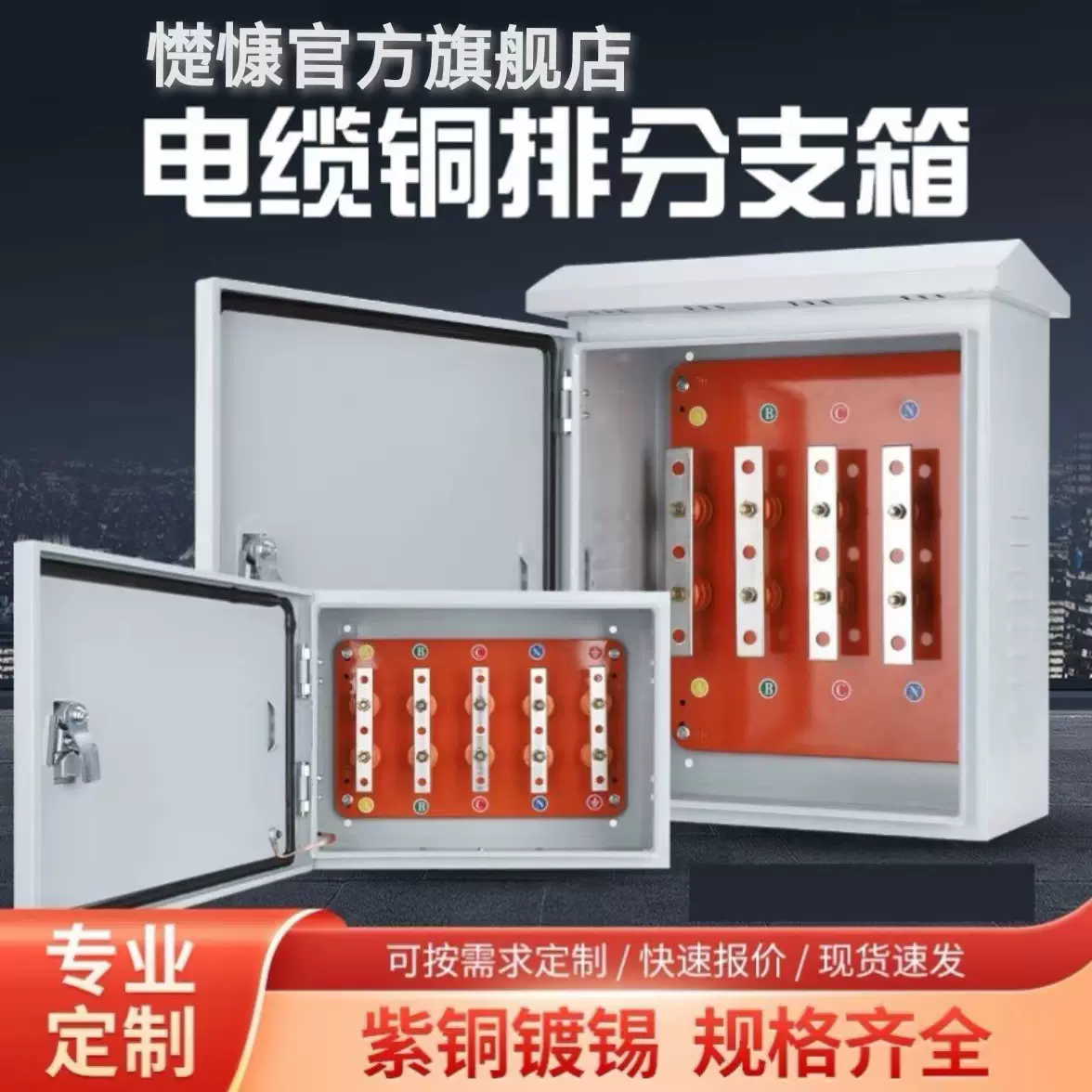 低压铜排电缆分支箱户外防水分接箱绝缘T接端子排转接箱厂家定制
