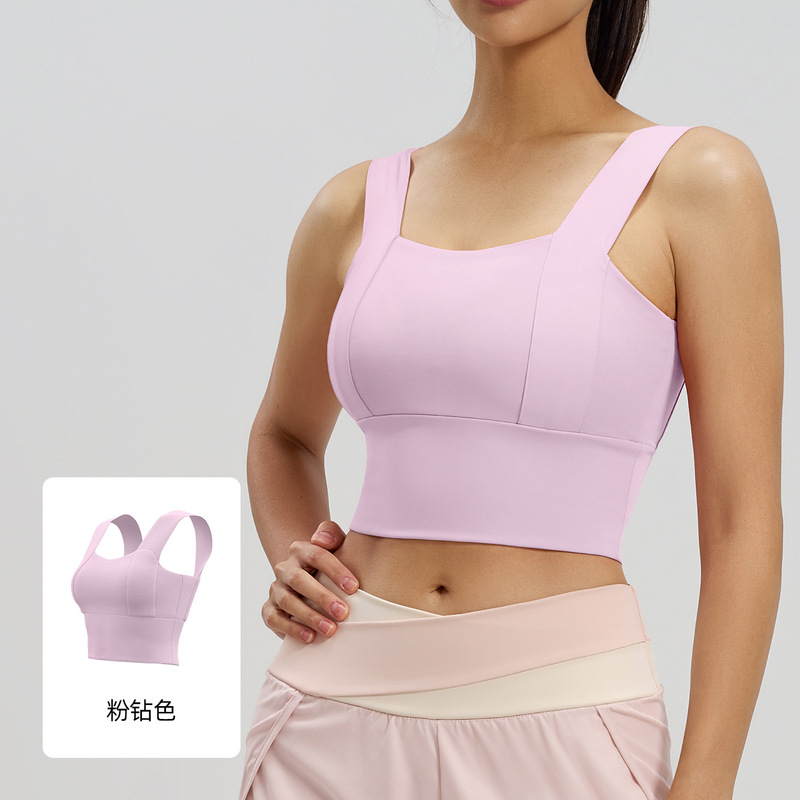 聚衣堂の広い肩の固定の女性の薄いタイプのランニングのフィットネスのベストの美背の防震の高強度のヨガの運動の下着|undefined