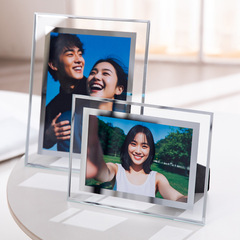 ハイエンドガラスフォトフレームテーブル 6 インチ 7inch 8inch カップルギフトフォトフレーム結婚式の写真クリスタル A4 空フレーム卸売