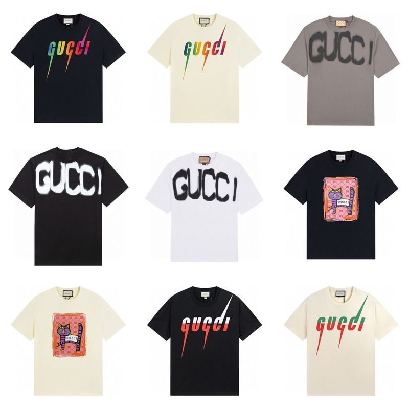 2025夏のファッションブランドの新型純綿丸首半袖tシャツ漫画のアルファベットのプリントはカジュアルでゆったりしています。|undefined