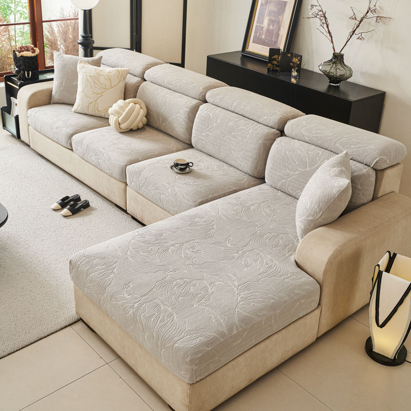 Amazon AliExpress new solid color jacquard velvet stretch sofa hat waterproof dirty all-inclusive sofa cushion cover